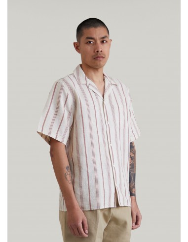 Chemise Bidart rayée terracotta Les êtres humains sont 