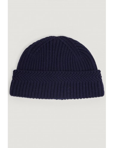 Grana beanie in navy brillant des détails fins